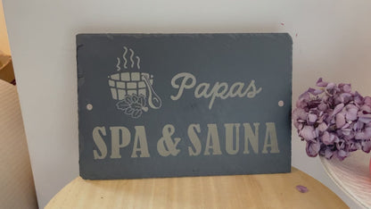 SPA &amp; SAUNA - personalized slate sign